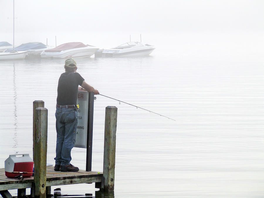 Fishing In The Fog Photograph by Richard Gregurich