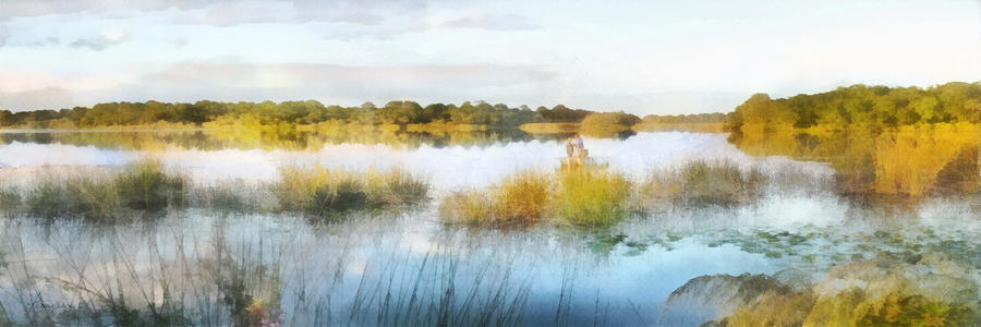 Fishing Lake Digital Art by Frances Miller