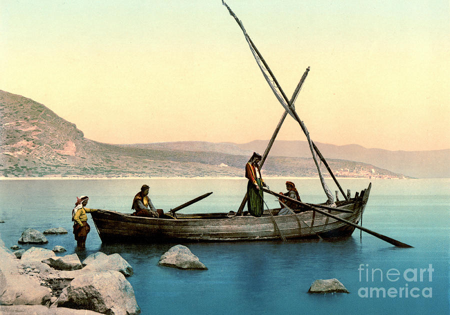 Fishing Lake Tiberias 1895 Photograph by Padre Art