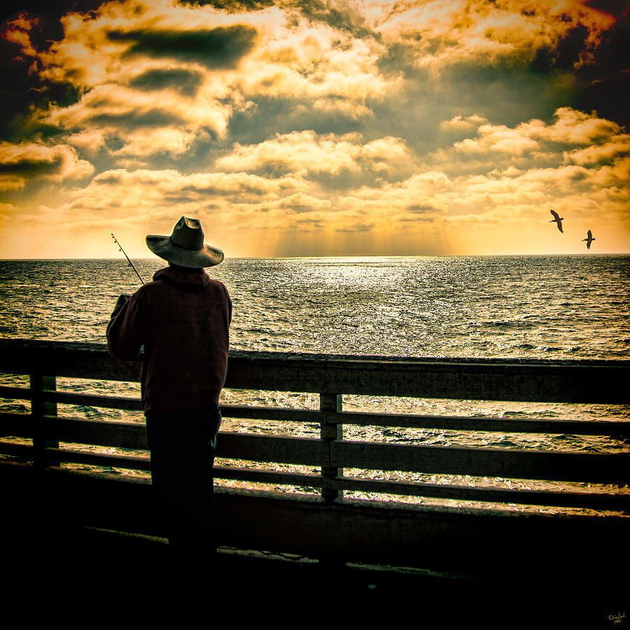 Fishing On A California Pier Photograph by Chris Lord