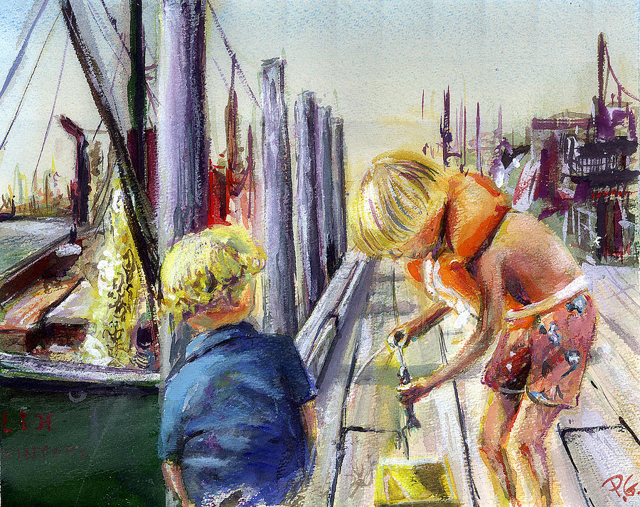 Fishn Dock Painting by Paul Gardner