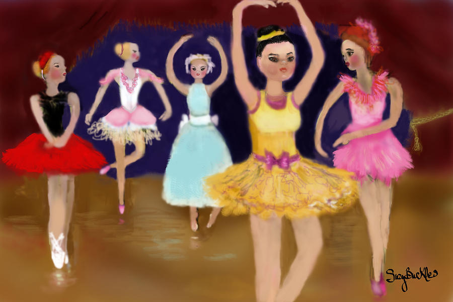 Five Ballerinas Painting by Suzy Buckles - Pixels