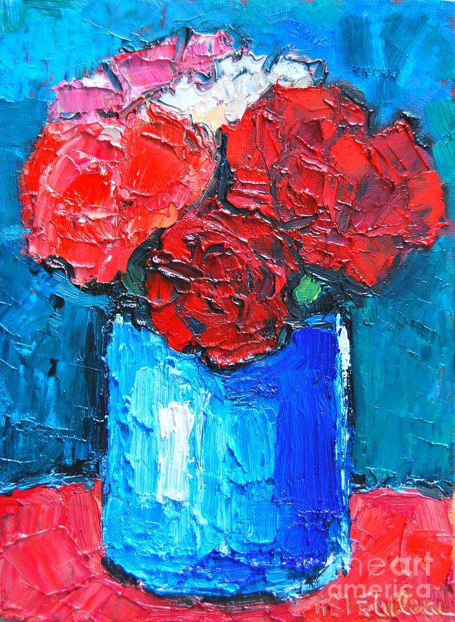 Five Carnations Painting by Ana Maria Edulescu