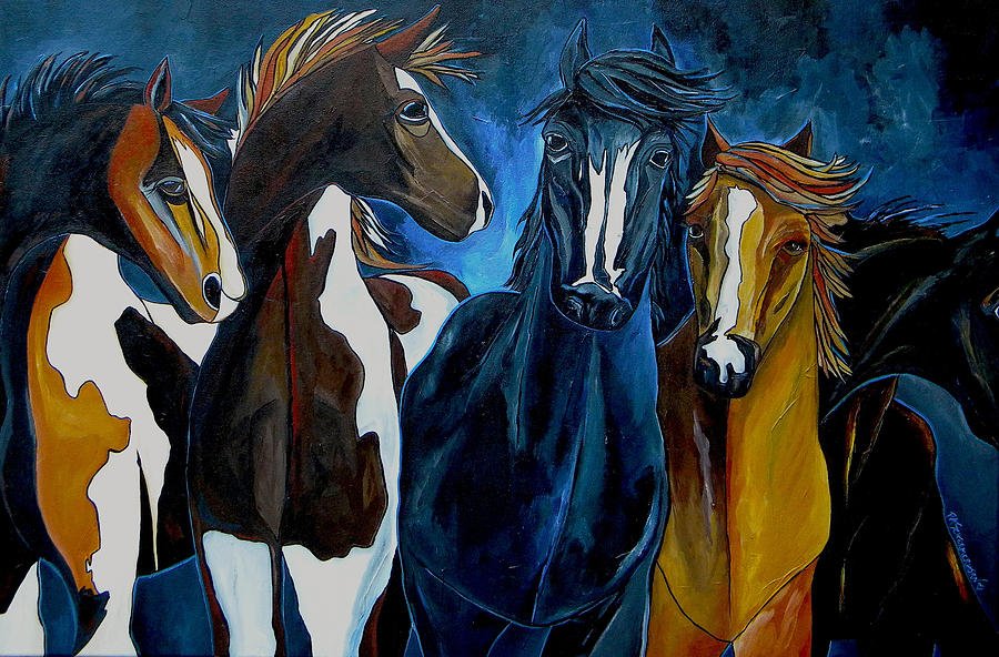 Five On The Ranch Painting by Patti Schermerhorn