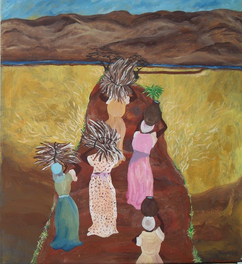 Mountain Painting - Five Women by Charisma Franklin