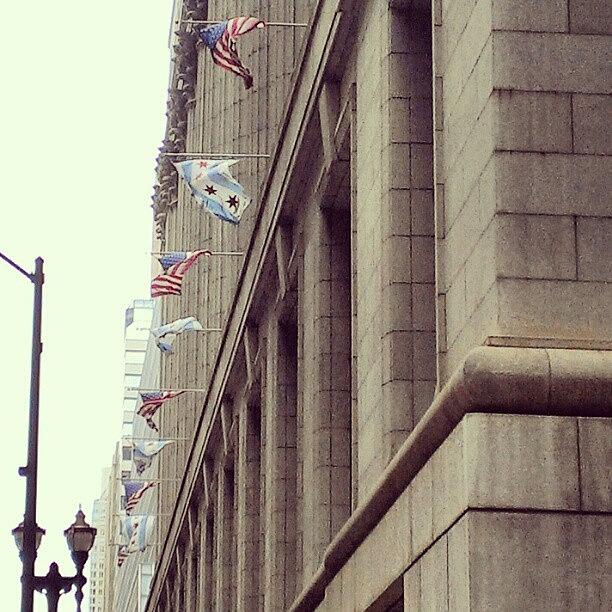 Chicago Photograph - Flags. #chicago #theloop by C K