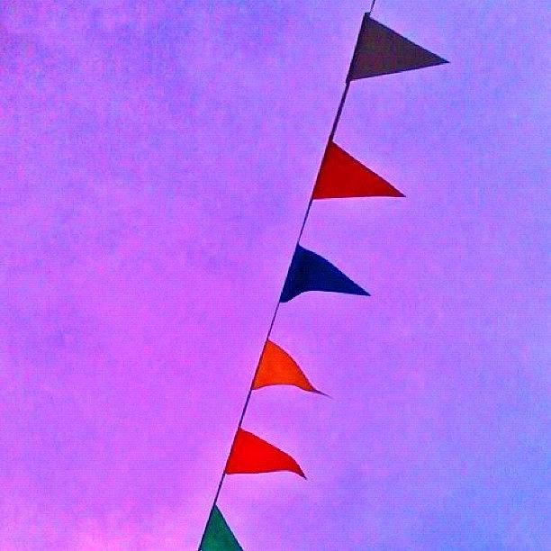 Flag Photograph - #flags #flag #sky #purple  #minimal by Val Lao