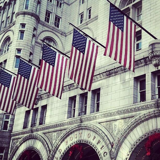 Flags. Old Post Office Building Photograph by Reid Nelson