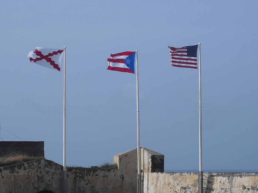Flags over the Ocean Photograph by Melissa Torres
