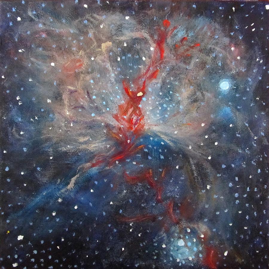 Flame Nebula Painting by Alizey Khan