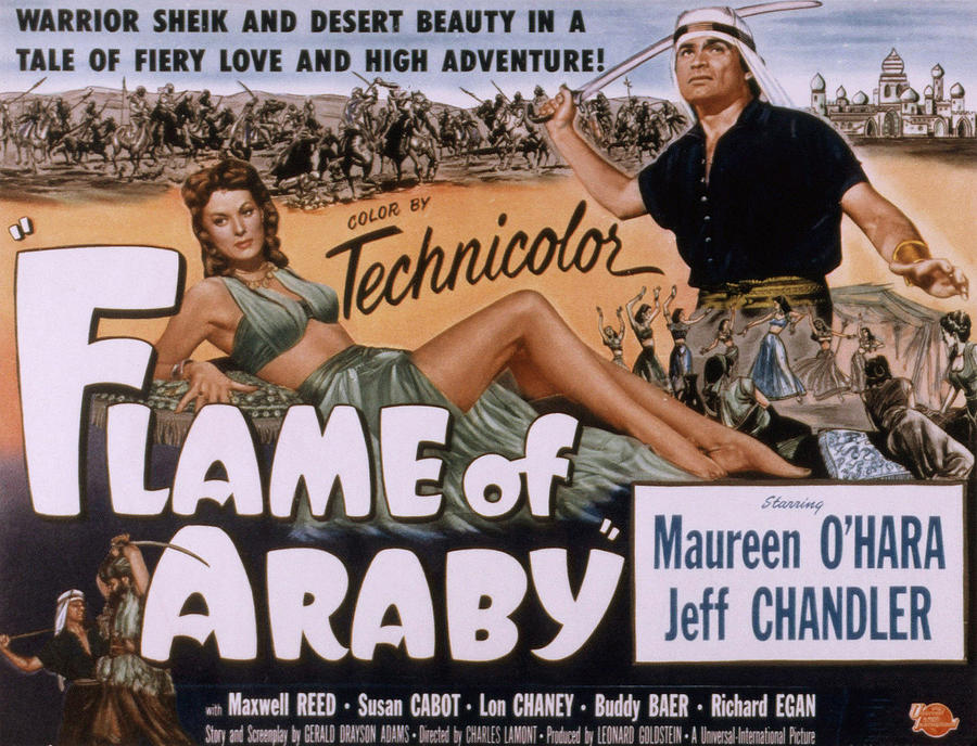 Movie Photograph - Flame Of Araby, Maureen Ohara, Jeff by Everett