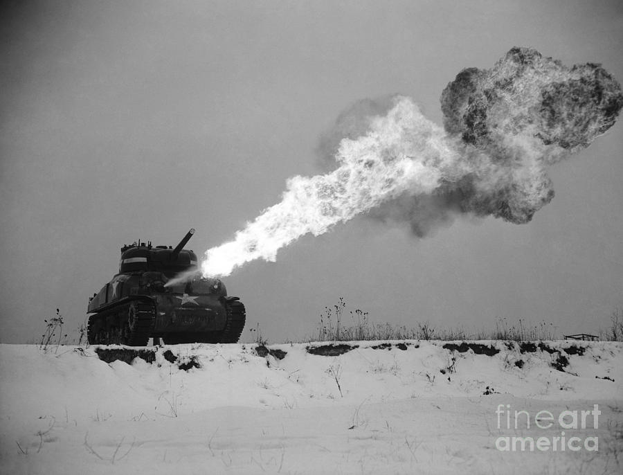 Flame-throwing Tank Photograph by Photo Researchers