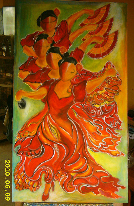 Dance Painting - Flamenco Art Series No.18 by Nim X Ii
