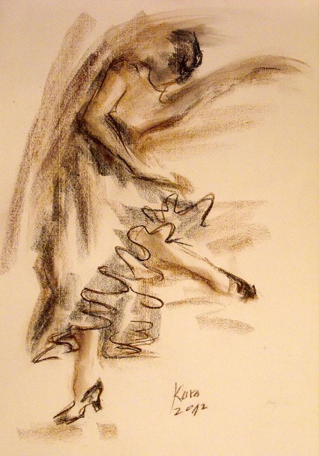 Flamenco Painting - Flamenco Dancer 5 by Koro Arandia