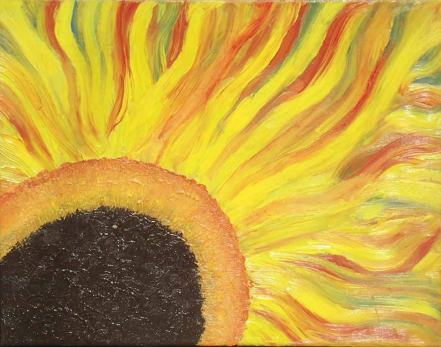 Flaming Sunflower Painting by Margaret Harmon