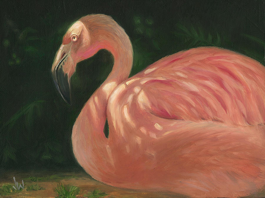 Flamingo in Dappled Light Painting by Joe Winkler