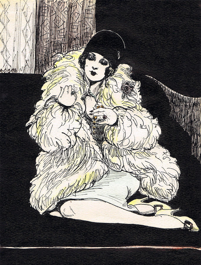 Flapper Drawing by Mel Thompson