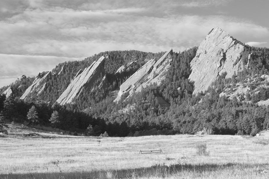 Flatirons Boulder Colorado Black and White Photo Photograph by James BO Insogna
