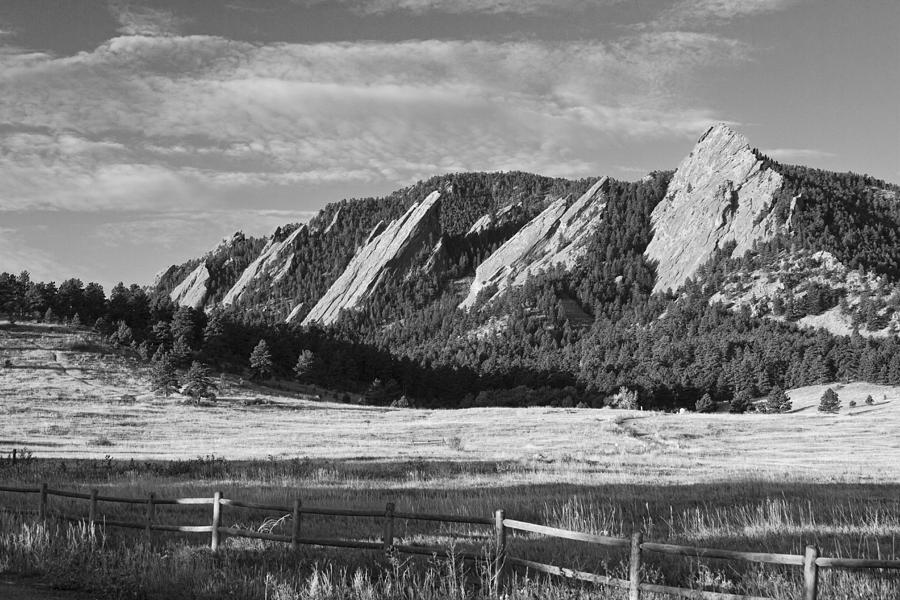 Flatirons from Chautauqua Park BW Photograph by James BO Insogna