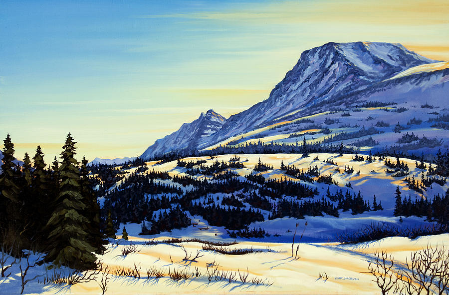 Flattop Winter Painting by Kurt Jacobson