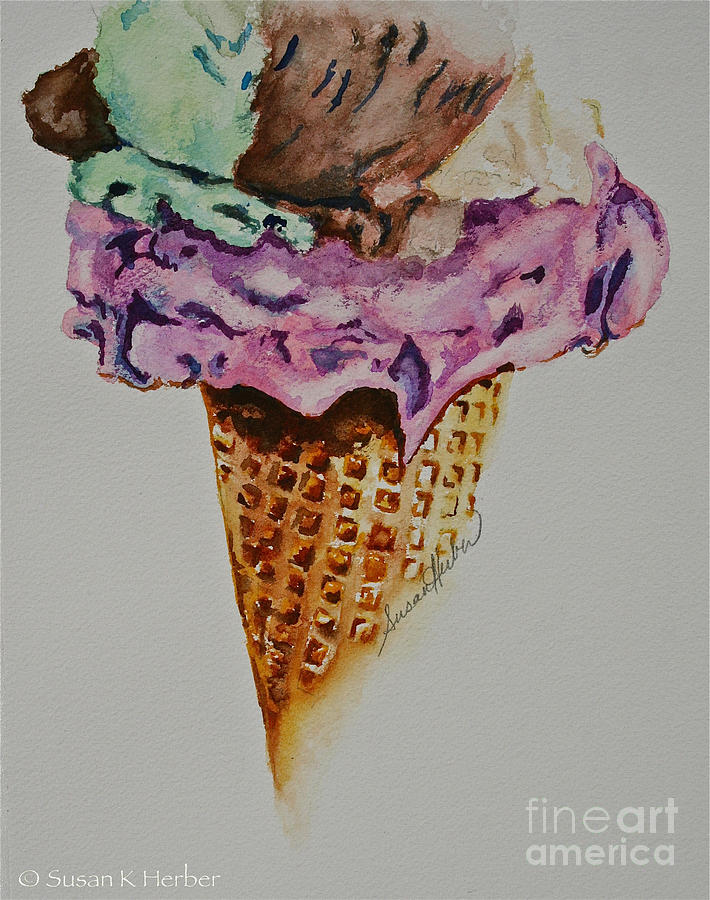 Ice Cream Painting - Flavor Fantasy by Susan Herber