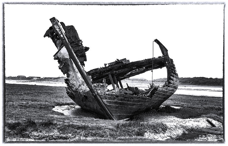 Boat Photograph - Fleetwood Marsh Wrecks by Trevor Kersley