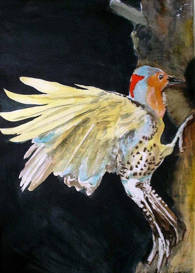 Flickers Nest Painting by Edith Hunsberger