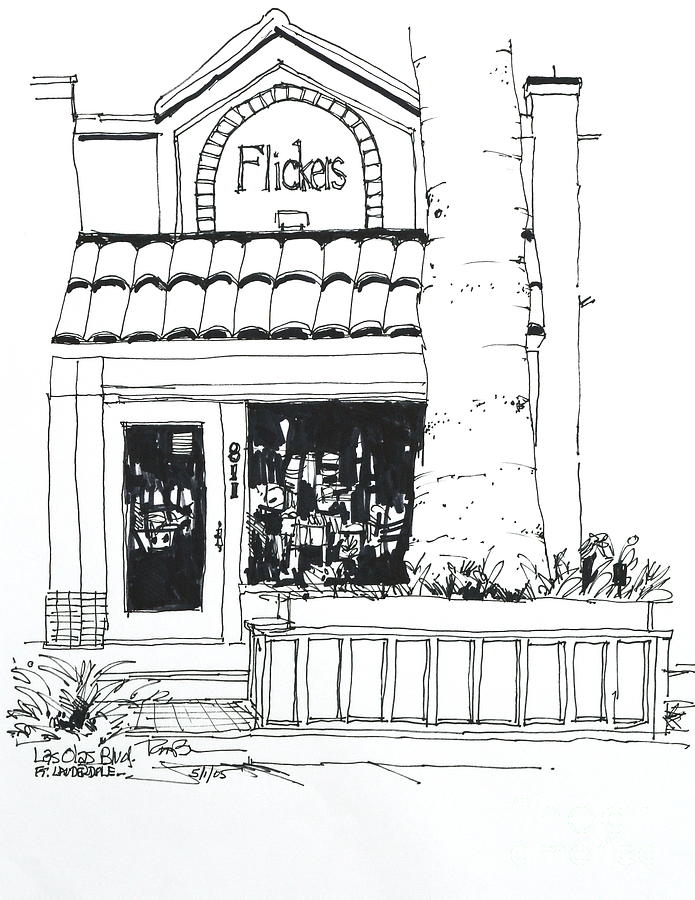 Flickers retail store Ft. Lauderdale FL Drawing by Robert Birkenes