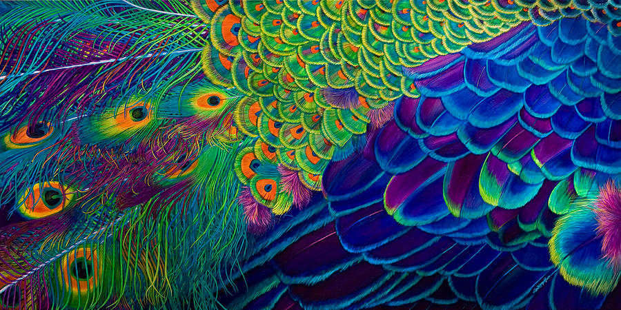 Peacock Painting - Flight of Fantasy by Lisa Rodriguez