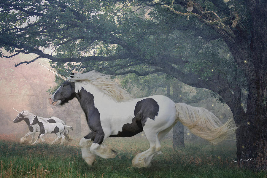 Unicorn Digital Art - Flight of the Unicorns by Terry Kirkland Cook