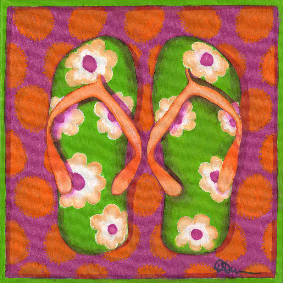 Flip Flops1 Painting by Debbie Brown
