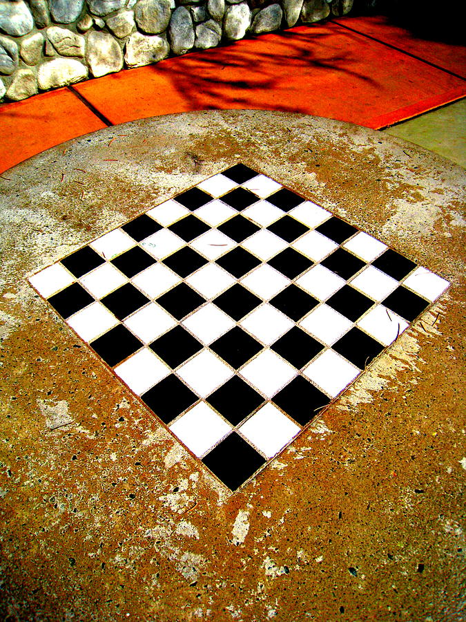 Floating Checkered Table Photograph by John King I I I