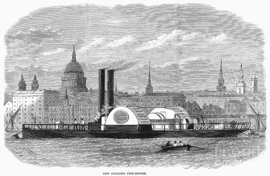 Floating Fire Engine, 1868 by Granger