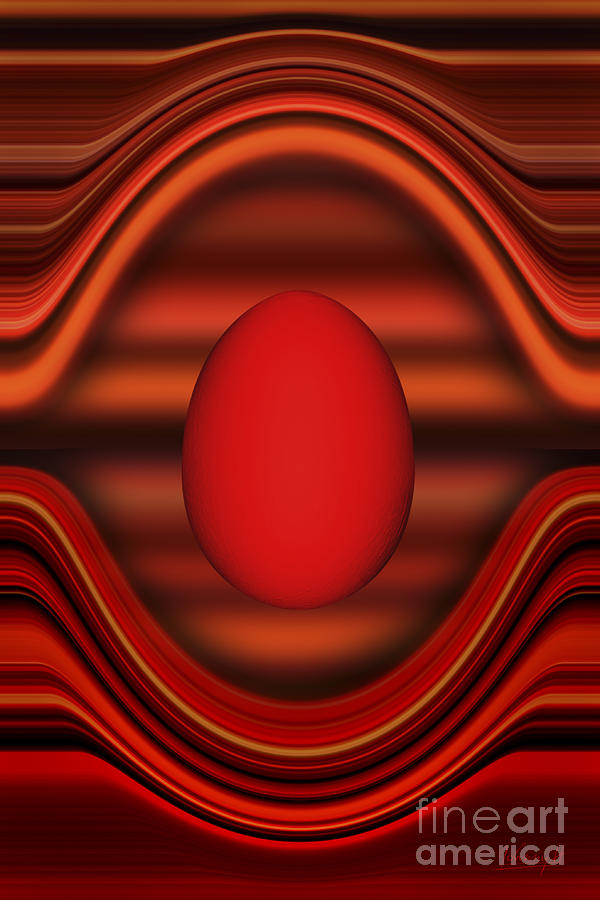 Floating red egg Digital Art by Johnny Hildingsson