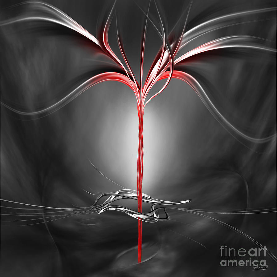 Floating with red flow 9 Digital Art by Johnny Hildingsson