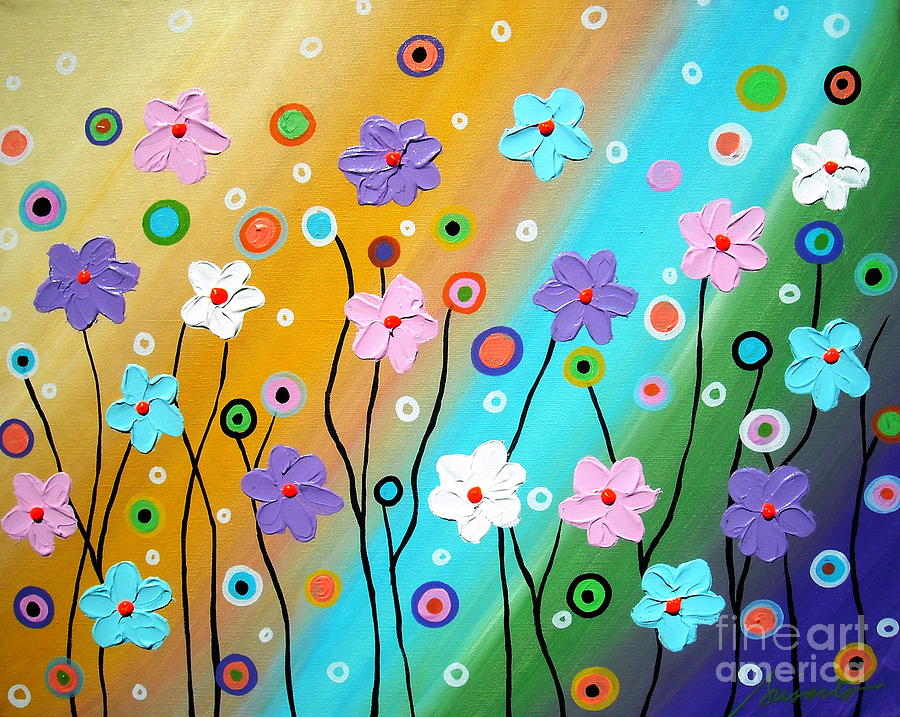 Floral Fest Painting by Pristine Cartera Turkus