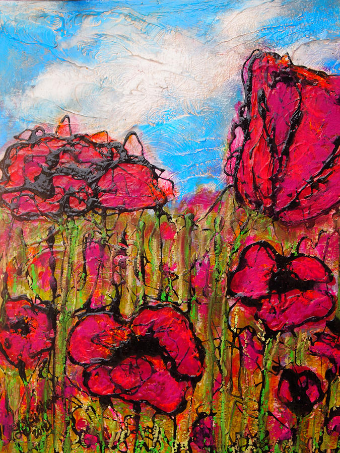 Floral Fields Painting by Laura  Grisham