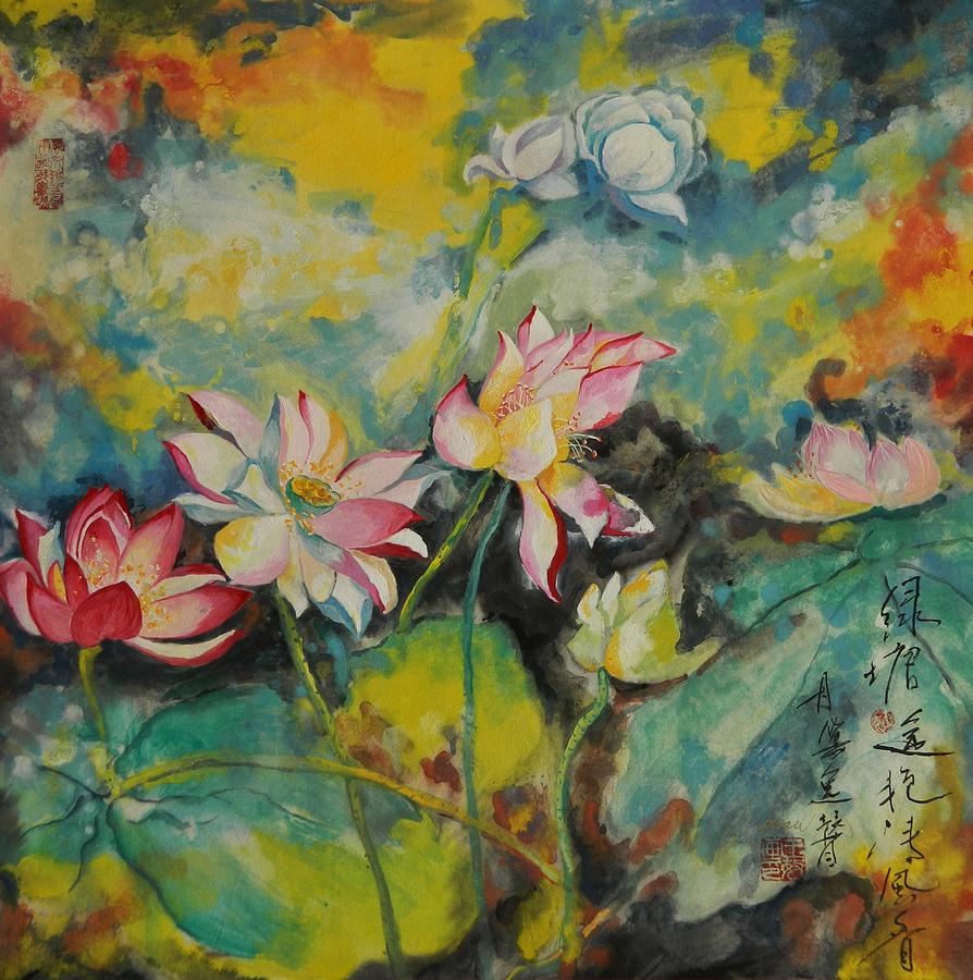 Floral Fire Painting by L R B