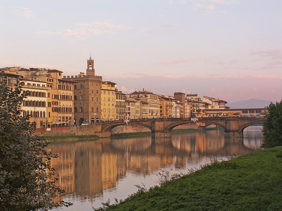 Florence and the Ponte Vecchio Photograph by Betty Eich