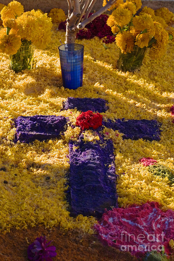 Holiday Photograph - Flower Cross - Day of the Dead by Craig Lovell