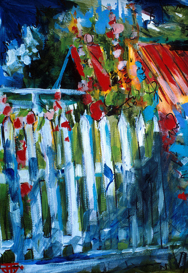 Flower Fence Painting by John Gholson