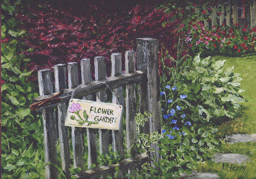 Flower Garden at Fells Painting by Margie Perry