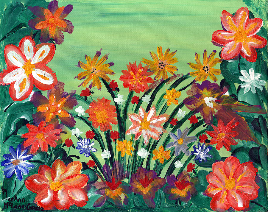 Flower Painting - Flower Garden by LeeAnn McLaneGoetz McLaneGoetzStudioLLCcom