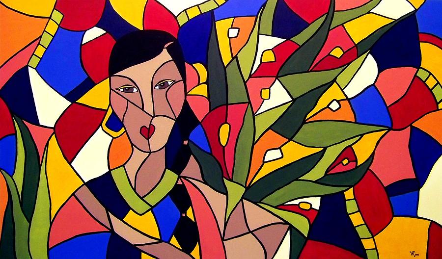 Flower girl Painting by Valeria Rosales - Fine Art America