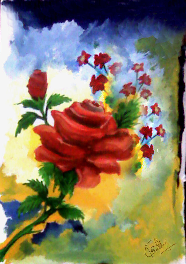 Flower Painting by Kranthi Goli - Fine Art America