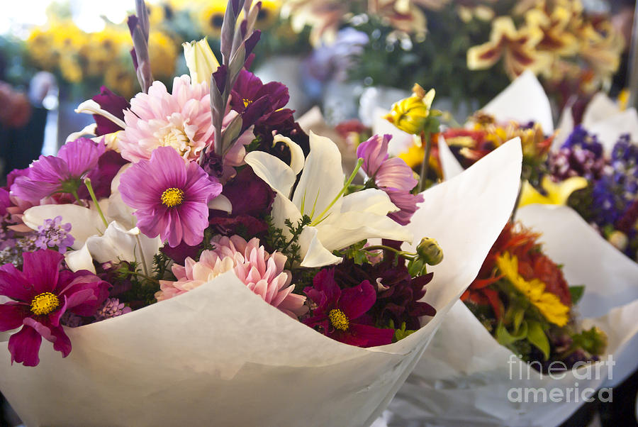 Lily Photograph - Flower Market by Jim And Emily Bush