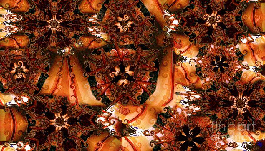 Flower Pattern in Sepia Digital Art by Ronald Bissett