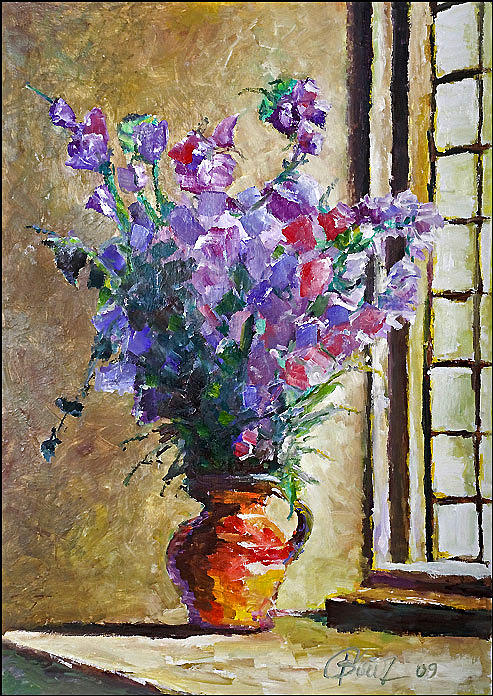 Flower Vase At The Window by Peter Black