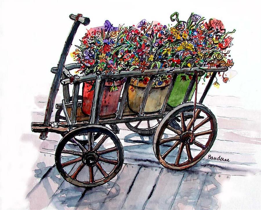 Flower Wagon Painting by Terry Banderas