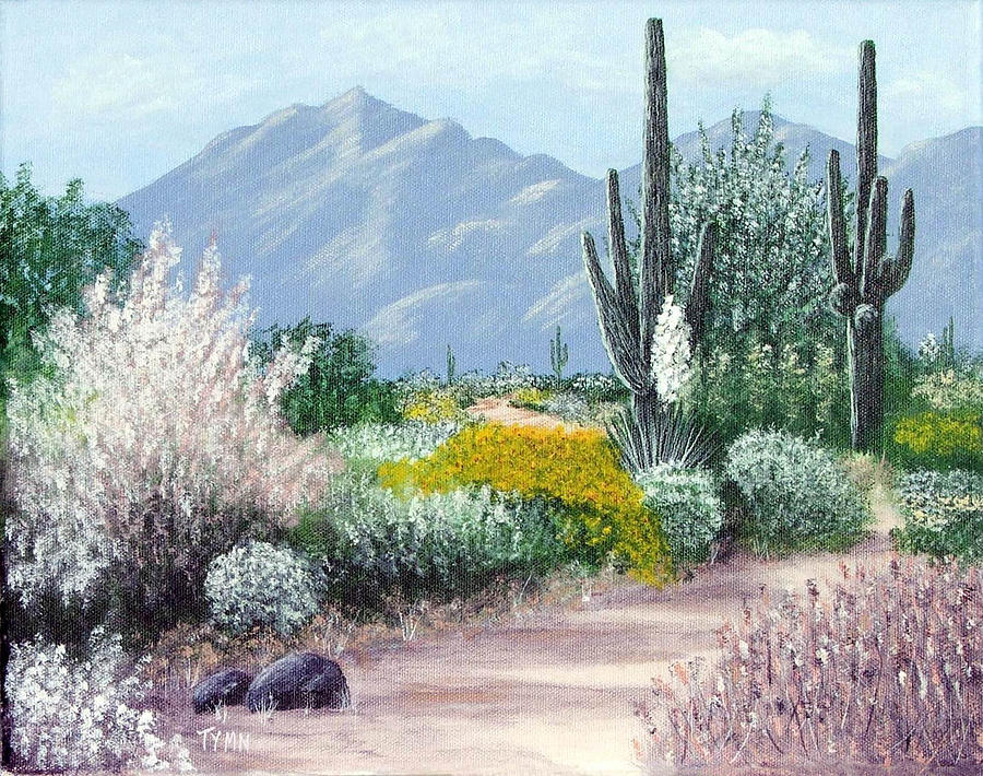 Flowering Desert Painting - Flowering Desert Fine Art Print